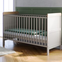 The Belstone Cot Bed Dove Grey and Oak