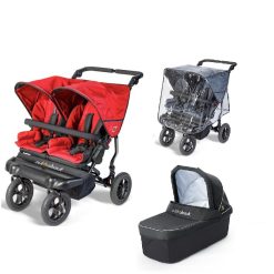 ountnabout double nipper gt carnival red one carrycot