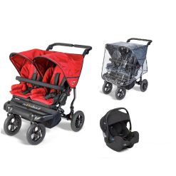 outnabout double nipper gt carnival red travel system package