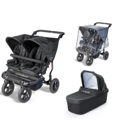 outnabout double nipper gt raven black one carrycot