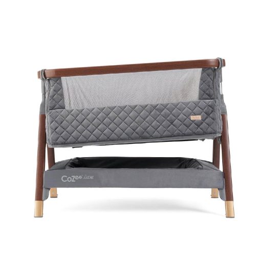Tutti Bambini CoZee Luxe Bedside Crib - Walnut/Slate
