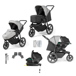 Ickle Bubba Venus Prime Jogger Travel System with i-Size Car Seat & ISOFIX Base