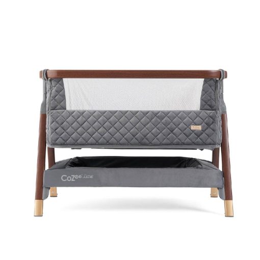 Tutti Bambini CoZee Luxe Bedside Crib - Walnut/Slate