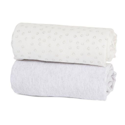 Tutti Bambini CoZee Fitted Sheets (2 Pack) Grey Cloud