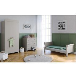 The Lydford Sleigh 4-piece Nursery Room Set with Underdrawer - Grey