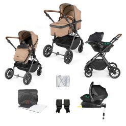 Ickle Bubba Cosmo I-Size All in One Travel System - Gunmetal/Desert/Tan