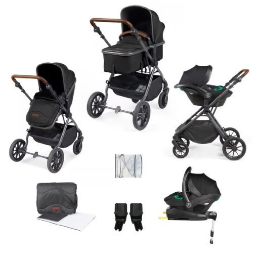 Ickle Bubba Cosmo I-Size All in One Travel System - Gunmetal/Black/Tan