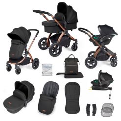 Ickle Bubba Stomp Luxe I-Size Isofix All in One Travel System - Bronze/Midnight/Black