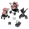 Ickle Bubba Comet 3 in 1 Travel System - Black/Dusty Pink