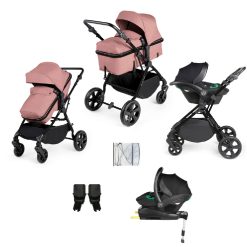 Ickle Bubba Comet I-Size All in One Travel System - Black/Dusty Pink