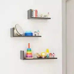 Tutti Bambini Rio Set of Three L-Shaped Wall Shelves - Slate Grey
