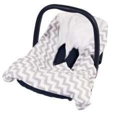 Little Babes Baby Wrap For Car Seat - White/Grey ZigZags