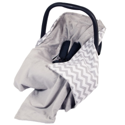Little Babes Baby Wrap For Car Seat - Grey/Grey ZigZags