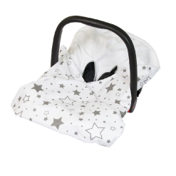 Little Babes Baby Wrap For Car Seat - White/Grey Stars
