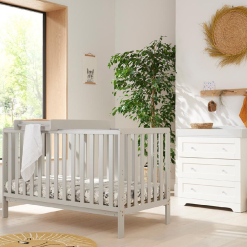 Tutti Bambini Malmo Cot Bed with Rio Furniture 2 Piece Set - White/Dove Grey