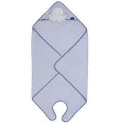 ClevaMama Bamboo Xl Apron Baby Bath Towel - Blue