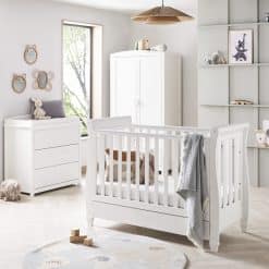 Babymore Eva Dropside 3 Piece Nursery Room Set - White