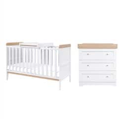 Tutti Bambini Napoli 2 Piece Nursery Room Set - White/Oak