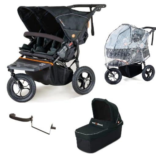 Out 'n' About Nipper Double V5 Newborn and Toddler Starter Bundle Forest Black