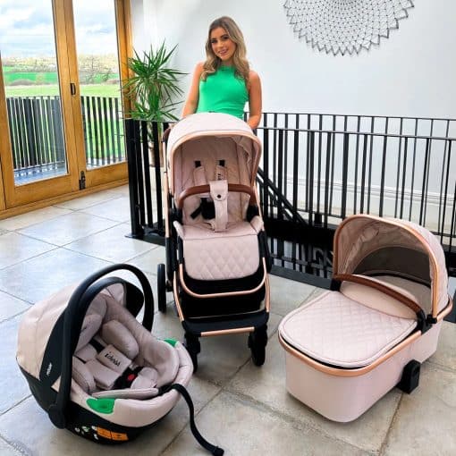 My Babiie Dani Dyer Rose Gold Stone iSize Travel System