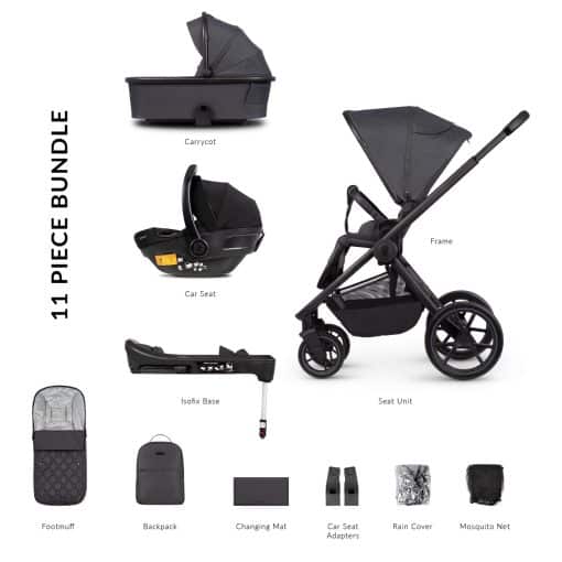 Venicci Tinum Edge Charcoal 3in1 Travel System with Base