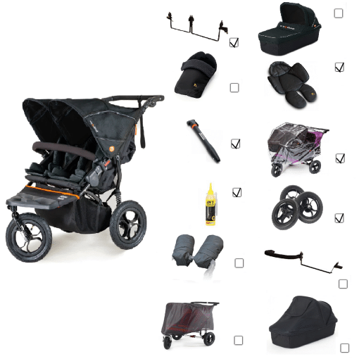 Out 'n' About V5 Nipper Double with Accessories Forest Black