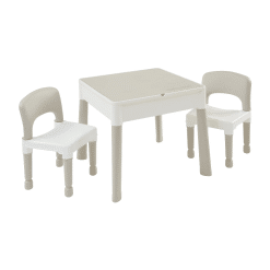 Liberty House Toys Kids Grey Square 5-in-1 Activity Table and 2 Chairs