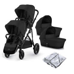 Cybex Gazelle S Twin Pushchair Moon Black with Carrycots