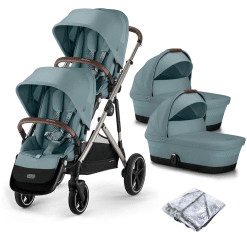 Cybex Gazelle S Twin Pushchair Sky Blue with Carrycots