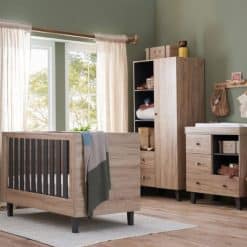 Tutti Bambini Como 4 Piece Nursery Room Set - Slate Grey/Distressed Oak