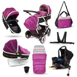 Duel DS Baby & Tot All in One Pink With Isofix Car Seat & Base + Accessories
